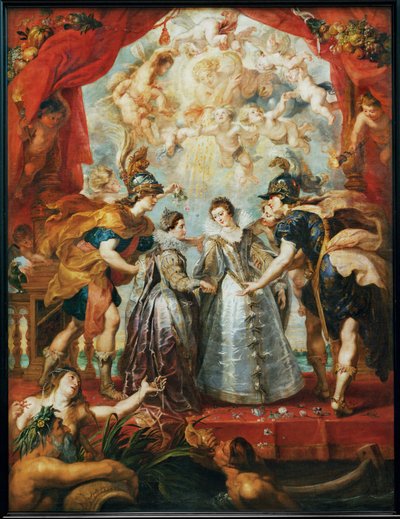 The Exchange of the Two Princesses of France and Spain on the Bidassoa by Peter Paul Rubens