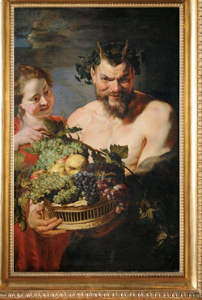 Maenad and satyr with a basket of fruit by Peter Paul Rubens