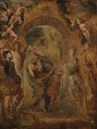 Saint Gregory the Great with Saints Maurus and Papianus, and Saint Domitilla with Saints Nereus and Achilleus by Peter Paul Rubens