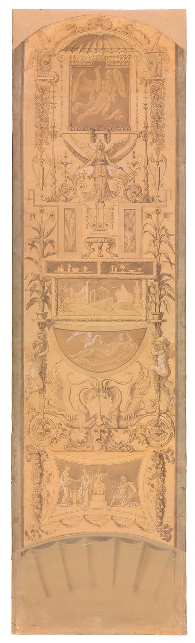 Arabesque with Depictions of Ganymede, Leda, and the Wounding of Achilles by Peter von Cornelius