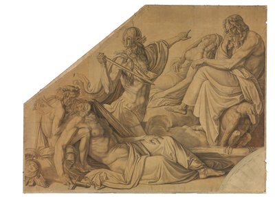 The Dream of Agamemnon. Cartoon for the Ceiling Paintings of the Munich Glyptothek by Peter von Cornelius