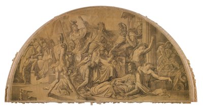 The Fall of Troy, Arch Field. Cartoon for the Ceiling Paintings of the Munich Glyptothek by Peter von Cornelius