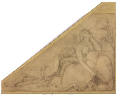 Leukothoe, Klytia and Hyacinth, transformed into flowers. Cartoon for the ceiling paintings of the Munich Glyptothek by Peter von Cornelius
