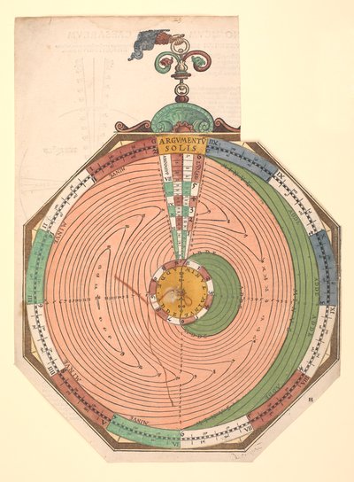 Volvelle giving the rules for predicting solar and lunar eclipses by Petrus Apianus