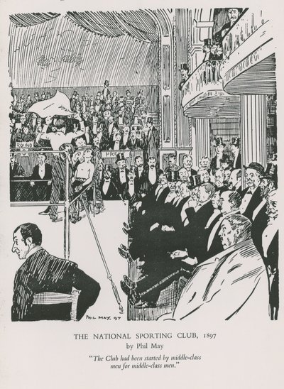 A Boxing Match at the National Sporting Club by Phil May