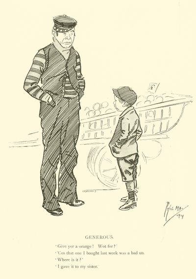 Cartoon by Phil May, from the 1890s by Phil May