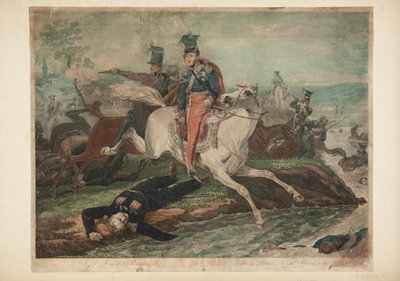 Józef Prince Poniatowski Dies Crossing the Elster, October 19, 1813 by Philibert-Louis Debucourt