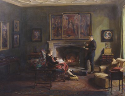 Interior with Viscount and Viscountess Lee of Fareham by Philip Alexius de Laszlo