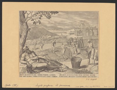 The Idler Refuses to Work During Harvest Time by Philip Galle