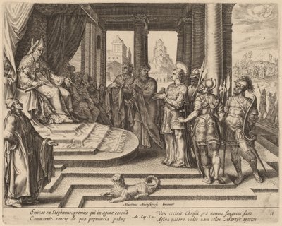 Saint Stephen before the Council by Philip Galle after Maerten van Heemskerck