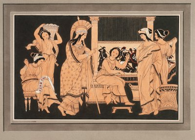 Athena with Penelope Engaged in Weaving by Philipp Veit