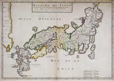 Geographic map of Japan made by Father Philippe Briet by Philippe Briet