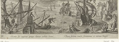 Oyster Fishing Hunting and Fishing (series title) by Philips Galle (attributed to workshop of)