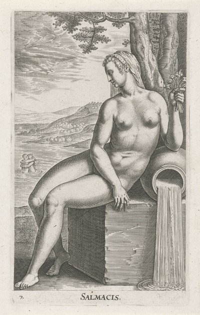 Water Nymph Salmacis (Stream and Water Nymphs) by Philips Galle