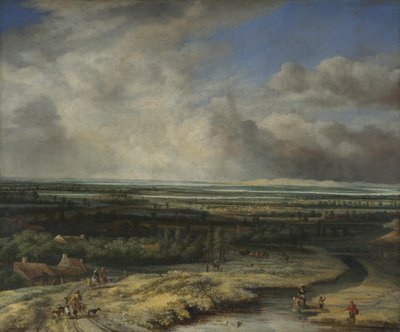 An Extensive Landscape with a Hawking Party by Philips de Koninck