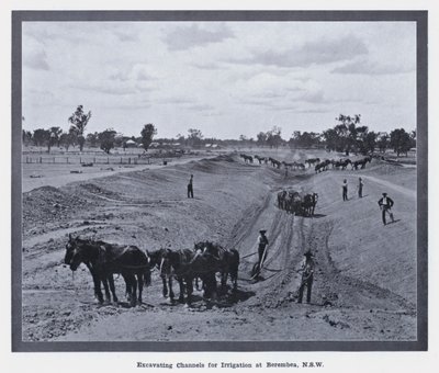 Excavating Channels for Irrigation at Berembea, NSW by Photographer Australian