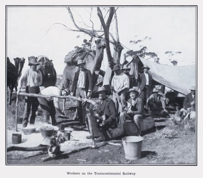 Workers on the Transcontinental Railway by Photographer Australian