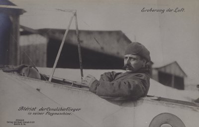 French Aviator Louis Bleriot, the First to Fly Across the English Channel, in His Monoplane by Photographer German
