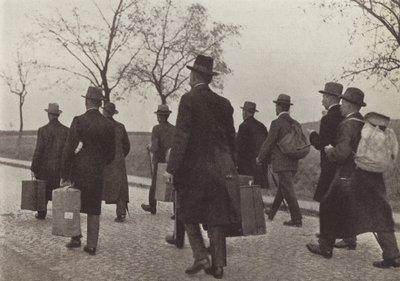 German railway workers expelled from the Ruhr for participating in the campaign of civil disobedience during the French occupation, August 1923 by Photographer German