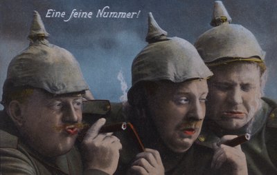 German soldiers enjoying cigars by Photographer German