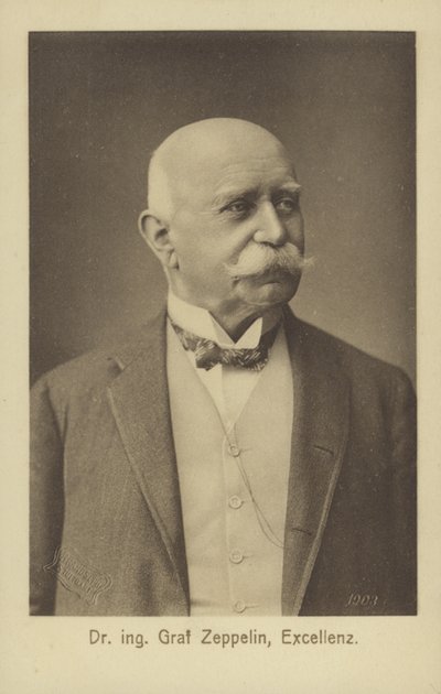 Graf Ferdinand von Zeppelin, German Airship Designer and Constructor by Photographer German