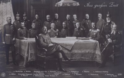 Kaiser Wilhelm II of Germany with Senior German Military Commanders by Photographer German