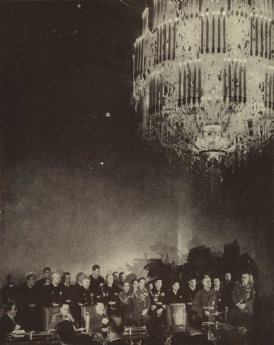 Signing of the Tripartite Pact Forming the Axis of Japan, Nazi Germany and Fascist Italy in the Reich Chancellery, Berlin, World War II, 27 September 1940 by Photographer German