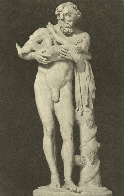 Silenus with the Child Dionysus, Ancient Roman Sculpture in the Collection of the Glyptothek, Munich, Germany by Photographer German