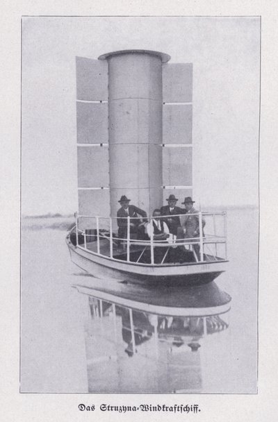 Struzyna, wind-powered boat using a Flettner rotor by Photographer German