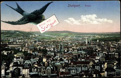 Stuttgart, View of the City with Swallow by Photographer German