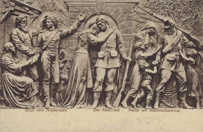 The farewell, relief on the Nationaldenkmal, monument commemorating the unification of Germany, Rudesheim am Rhein, Hesse by Photographer German