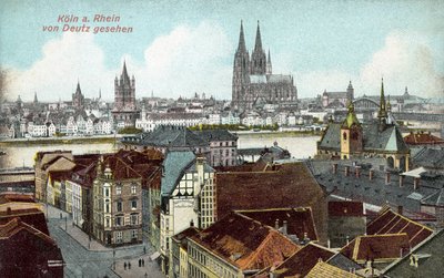 View of Cologne across the Rhine from Deutz, Germany by Photographer German