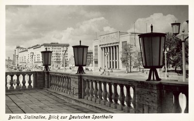 View of the Deutschen Sporthalle, Stalinallee, East Berlin, c1950s by Photographer German