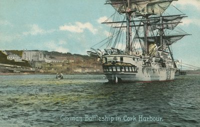 German Battleship in Cork Harbour, Ireland by Photographer Irish