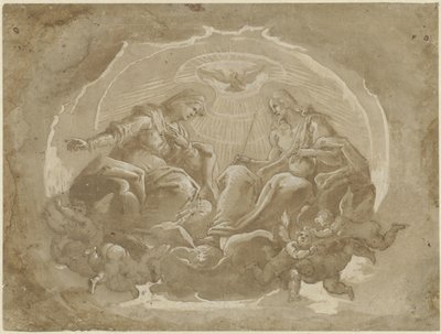 Mary as Mediatrix and Christ as Lord of the World by Pier Francesco Morazzone
