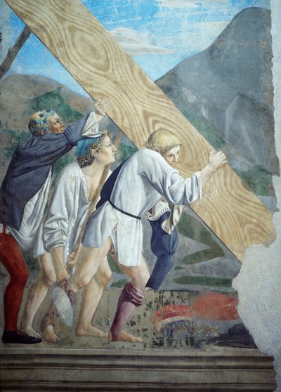 Detail from the Legend of the True Cross showing transport of Sacred Wood by Piero della Francesca