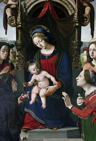 Virgin and Child on the throne surrounded by saints (detail) by Piero di Cosimo