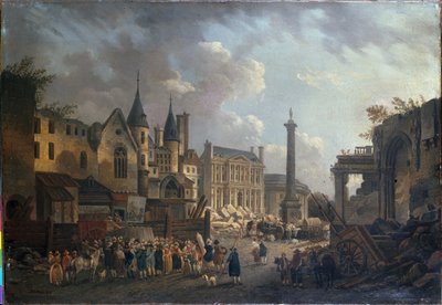 Fairground Show at an Imaginary Crossroads in Paris, ca. 1770 by Pierre Antoine Demachy
