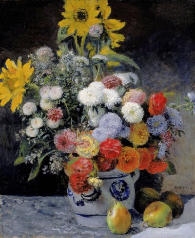 Mixed Flowers in an Earthenware Pot by Pierre-Auguste Renoir