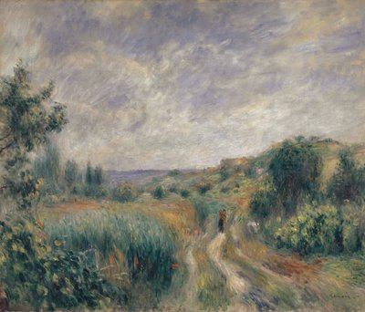 Landscape near Essoyes Landscape with Two Figures on the Grass by Pierre Auguste Renoir