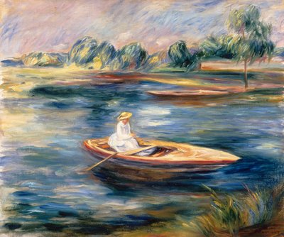 Young Woman Seated in a Rowboat by Pierre Auguste Renoir