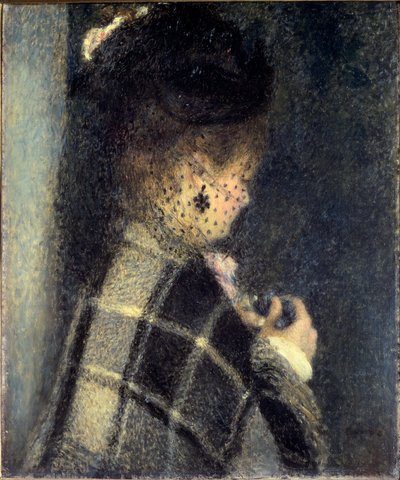 Young Woman with a Small Veil by Pierre Auguste Renoir