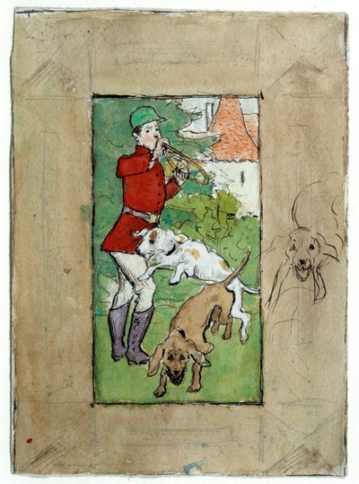 A Hunter with His Dogs by Pierre Bonnard by Pierre Bonnard