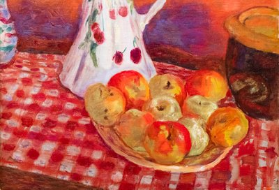 Yellow and Red Apples (detail) by Pierre Bonnard