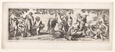 Resting Silenus and His Followers in a Landscape by Pierre Brebiette