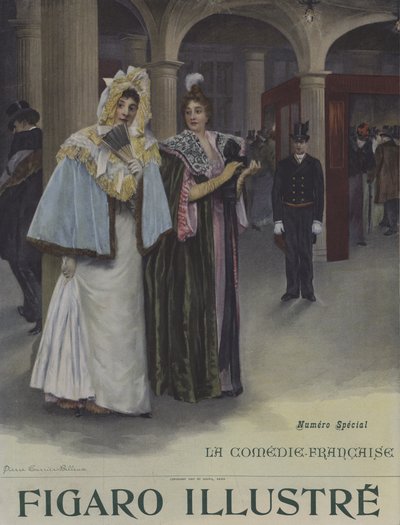 A Subscription Day at the Comedie-Francaise (Cover of Le Figaro Illustre, June 1897) by Pierre Carrier Belleuse