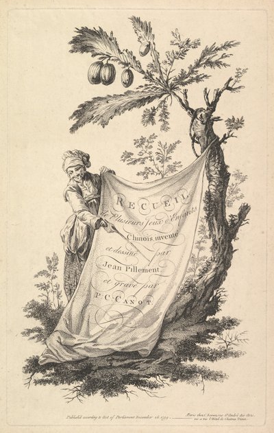 Title page: a smiling man holds a corner of a cloth tied to a fig tree and points with a s... by Pierre Charles Canot