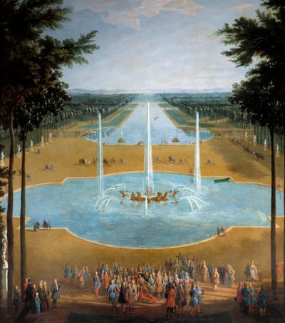 View of the basin of Apollo and the Grand Canal of Versailles in 1713 (detail) by Pierre Denis Martin