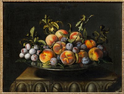 Prunes and Peaches on a Plate by Pierre Dupuis