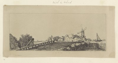 Landscape with a Wooden Bridge and Mill by Pierre François Basan (workshop of)